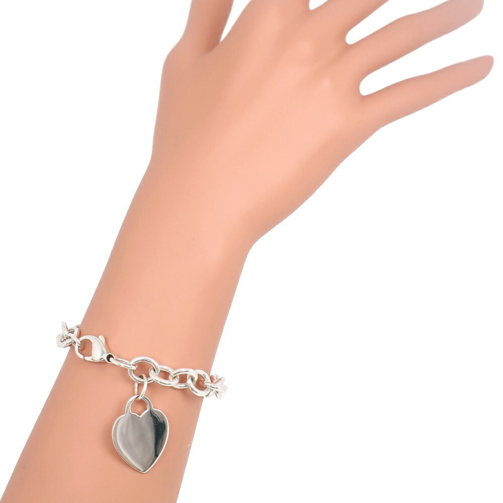 TIFFANY Authentic Silver Heart Charm Bracelet - Picture 2 of 7